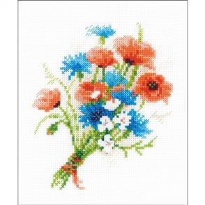 Riolis 1576 Bouquet with Cornflowers - Cross Stitch Kit