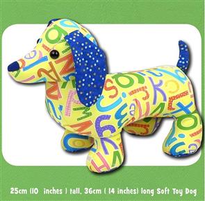 Funky Friends Factory Digger & Dixie Dachshund Soft Toy Sewing Pattern