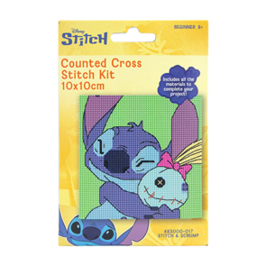 Disney Counted Cross Stitch Mini 10x10cm - Stitch & Scrump