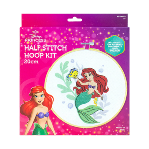 Disney Half Stitch Printed Hoop Art Kit 20cm - Ariel