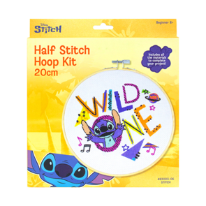 Disney Half Stitch Printed Hoop Art Kit 20cm - Stitch