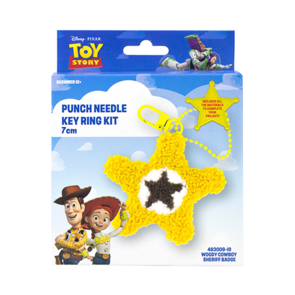Disney Punch Needle Key Ring 7cm - Woody Cowboy Sheriff Badge