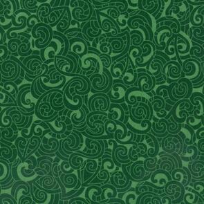 Nutex Kiwiana Fabric - Moko - Emerald