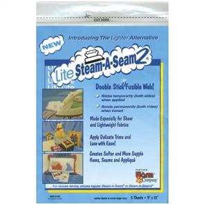 The Warm Company Lite Steam-A-Seam 2 Double Stick Fusible Web 9"X12" 5/Pkg