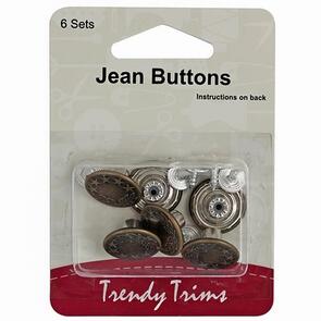 Trendy Trims Jean Buttons 6/Pkg
