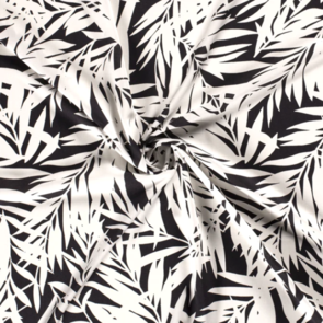 Nooteboom Viscose Poplin - Leaf Print #19059 - Colour 44 - Purple