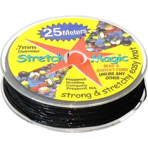 Pepperell Stretch Magic .7mm x 25m - Black