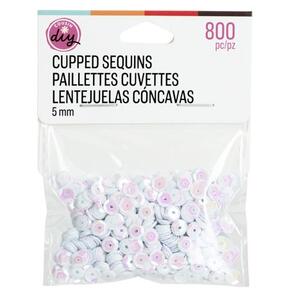 Cousin Cupped Sequins - White Iridescent, 5mm 800/Pkg