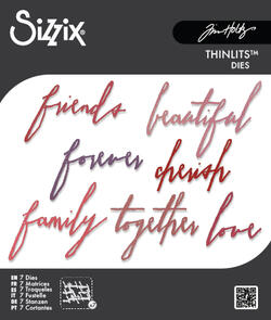 Sizzix Thinlit Die Set 7PK - Handwritten Love by Tim Holtz