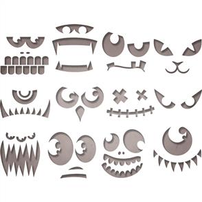 Sizzix Tim Holtz Thinlits Dies 12 /Pkg - Frightening Faces