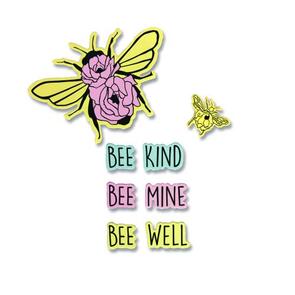 Sizzix Framelits Die Set 7Pk w/Stamps Bee Well by Jen Long