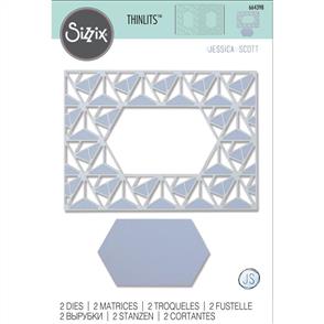 Sizzix Thinlits Die Set 2PK Geo Lattice Frame