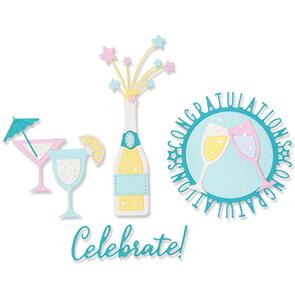 Sizzix Thinlits Die Set 12PK Bottles & Glasses by Olivia Rose