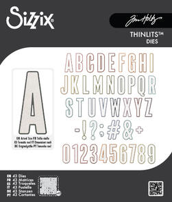 Sizzix Tim Holtz Thinlits Die Set 43PK - Alphanumeric Bulletin