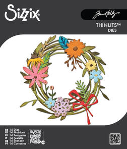 Sizzix Thinlits Die Set 14PK – Vault Funky Floral Wreath by Tim Holtz