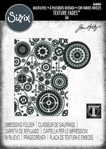 Sizzix Tim Holtz Embossing Textured Impression Folder - Vault Gears by Tim Holtz