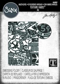 Sizzix Tim Holtz Embossing Textured Impression Folder - Vault Airmail by Tim Holtz