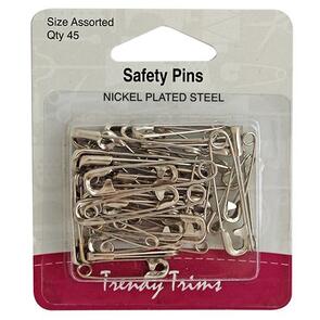 Trendy Trims Safety Pins (assorted sizes) 45/Pkg