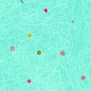 Andover Fabric Alison Glass Thicket - Found Duck Egg