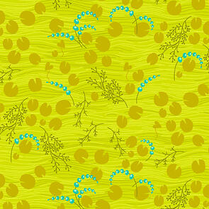 Andover Fabric Alison Glass Thicket - Pond Green Apple