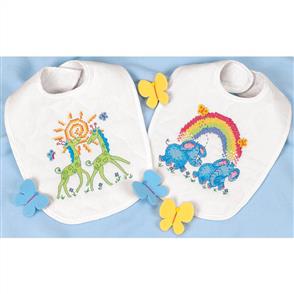 Dimensions Noah's Ark Bibs - Cross Stitch Kit - 2 Bibs