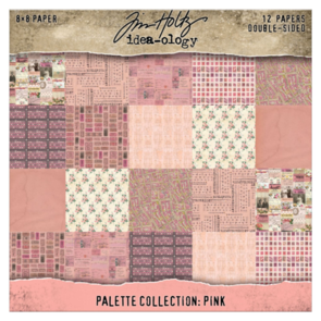Idea-Ology Tim Holtz Paper Palette Double sided Cardstock - 8" x 8" Pink