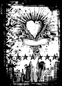 Stampers Anonymous Tim Holtz Cling Stamp 2.5"X3.5" Rubber Components - Urban Tattoo
