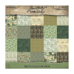 Idea-Ology Tim Holtz Paper Palette Double sided Cardstock - 8" x 8" Green