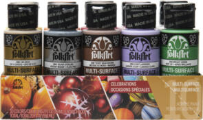 FolkArt Multi-Surface Acrylic 59Ml Celebrations Set 10