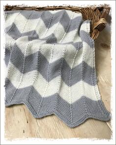 The Kiwi Stitch & Knit Co Chevron Blanket for Baby - Two Colour - Pattern / Kit