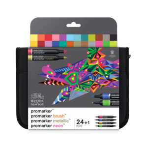 Winsor & Newton Promarker Mixed Marker Set- 24 Wallet