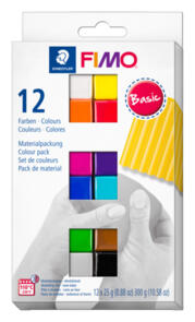 FIMO Soft Modelling Material Set - 12 Assorted 25g Blocks