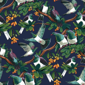 Nutex Kiwiana Fabric - Native Treasures - Wood Pigeon