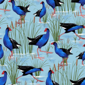 Nutex Kiwiana Fabric - Native Treasures - Pukeko