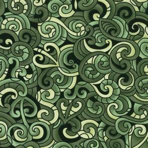 Nutex Kiwiana Fabric - Moko Green