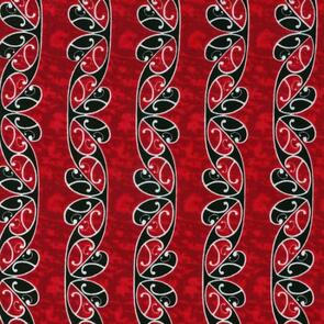 Nutex Kiwiana Fabric - Koru Red