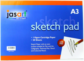 Jasart Sketch Pad 110gsm Gummed 20pk