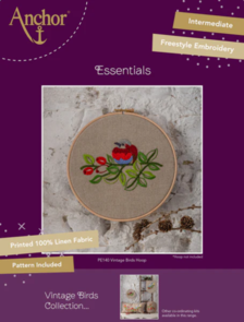 Anchor Essentials Vintage Birds Embroidery Kit - PE140