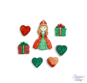 Dress It Up A Princess for Christmas button & embellishment set