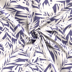 Nooteboom Viscose Poplin - Leaf Print #19059 - Colour 44 - Purple