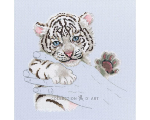 RTO Cross-stitch Kit:Warmth in Palms - Snow Tiger Cub