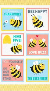 Robert Kaufman AHE-19644-393 BUMBLE BEE 24' Panel