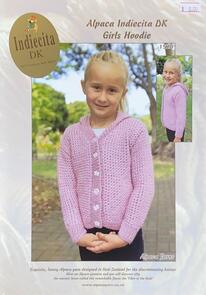 Alpaca Yarns 1520 Indiecita Alpaca DK Girls Hoodie - Knitting Pattern / Kit
