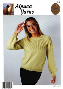 Alpaca Yarns Knitting Pattern 1142 - Yoke Sweater
