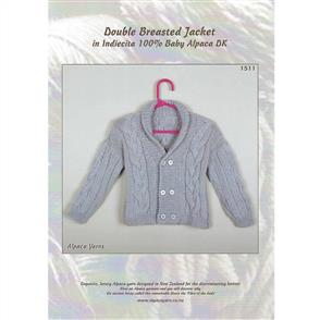Alpaca Yarns 1511 - Double Breasted Jacket - Knitting Pattern / Kit