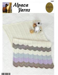 Alpaca Yarns 1542 Zig Zag Blanket - Knitting Pattern / Kit