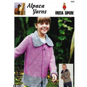 Alpaca Yarns 2620 Two Tone Jacket - Knitting Pattern / Kit