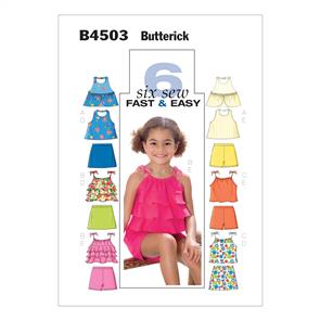 Butterick Pattern 4503 Children's/Girls' Top, Skort and Shorts