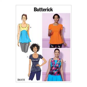 Butterick Pattern 6458 Misses' Pullover, Paneled Tops