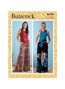 Butterick Pattern 6750 Misses' Elastic-Waist Shorts and Pants